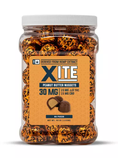 Xite 30mg Peanut Butter Nuggets (15mg D9 THC: 15mg CBD)