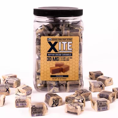 Xite Butter Cream Caramels 30mg (15mg D9 THC: 15mg CBD)
