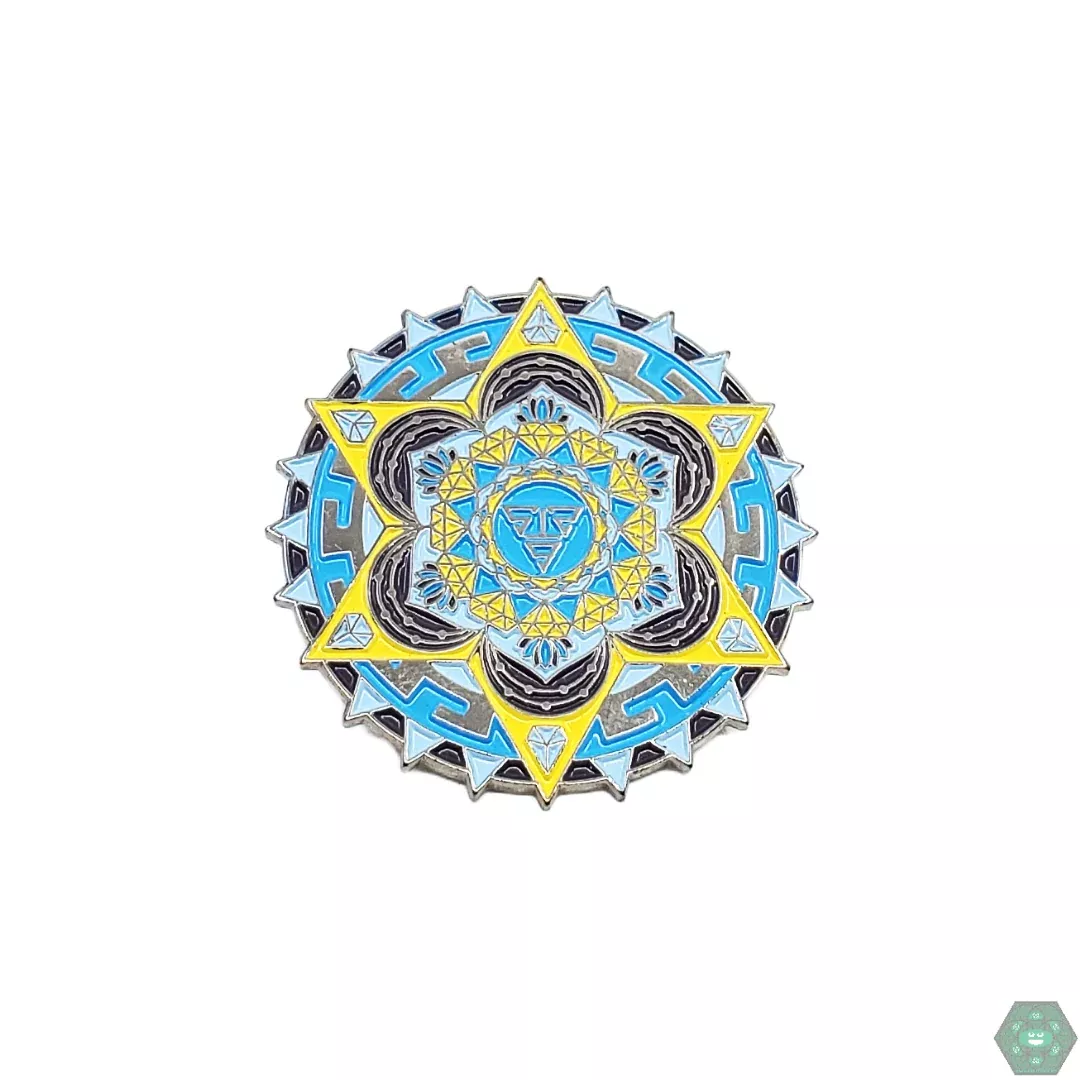 Yellow Aztec Diamond Pin | Bold Aztec-Inspired Design | Durable Finish