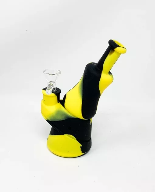 Yellow Black Camo Silicone Water Pipe/Bong