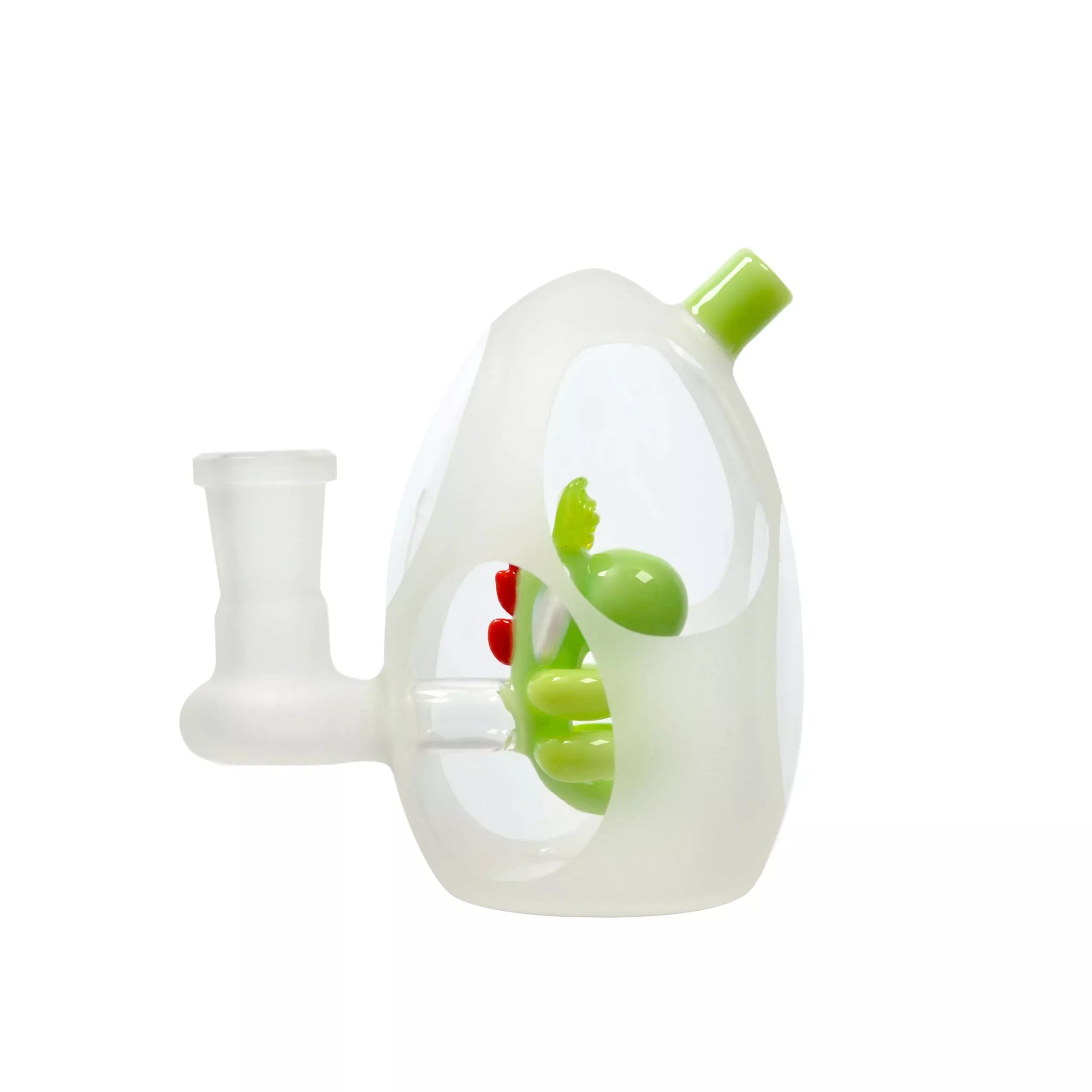 Yoshi Egg Glass Bubbler with Frosted Finish