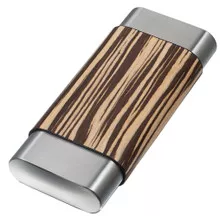 Zebrawood and Stainless Steel 3 Finger Cigar Case