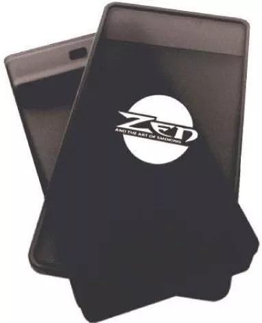 Zen Black Rolling Tray With Storage & Rubber Seal 12" x 6"