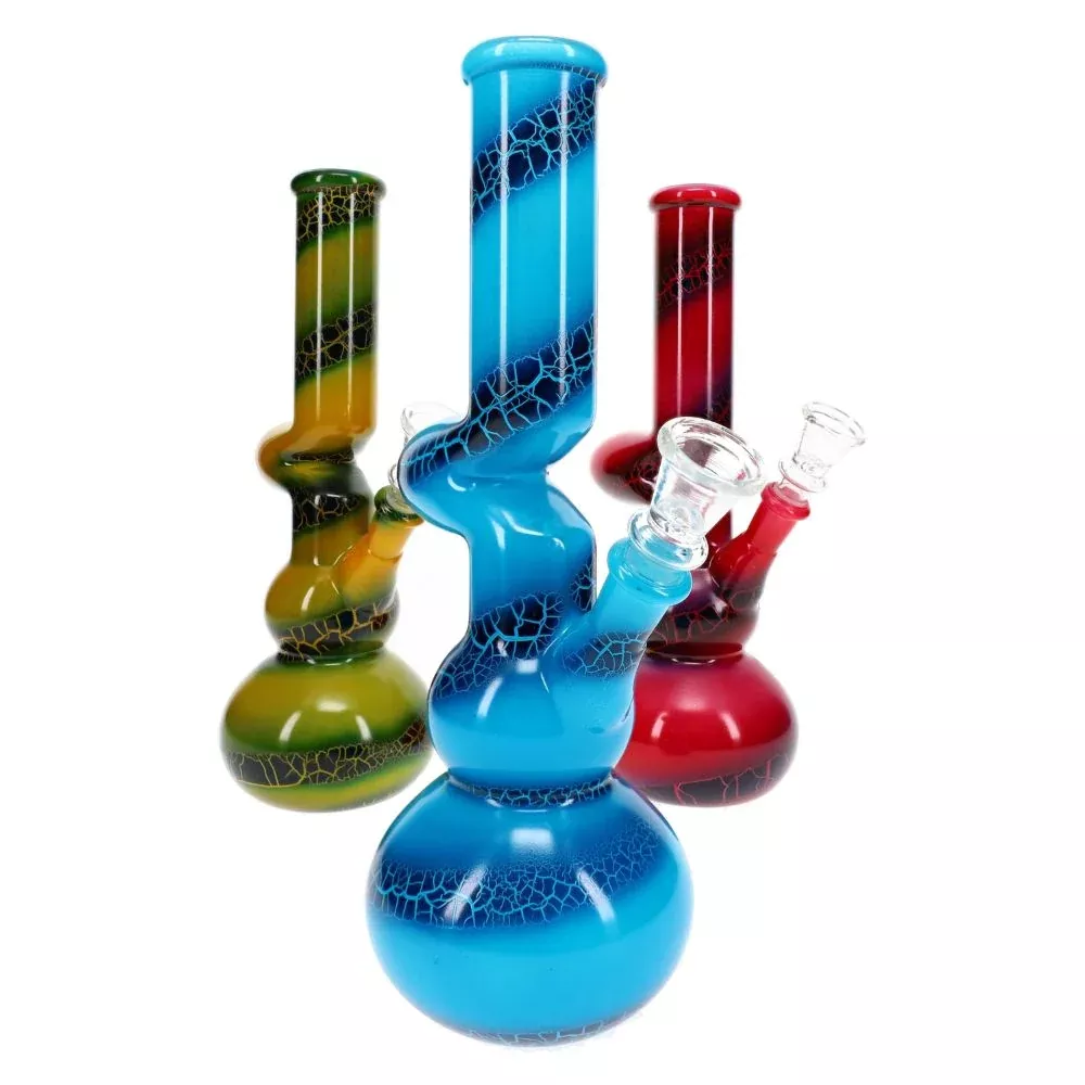 Zig Zag Crackle Paint Bong Colorquake 10″
