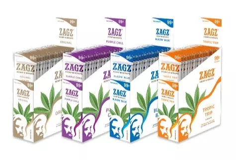 Zig-Zag Hemp Wraps – 25-Count Display Box