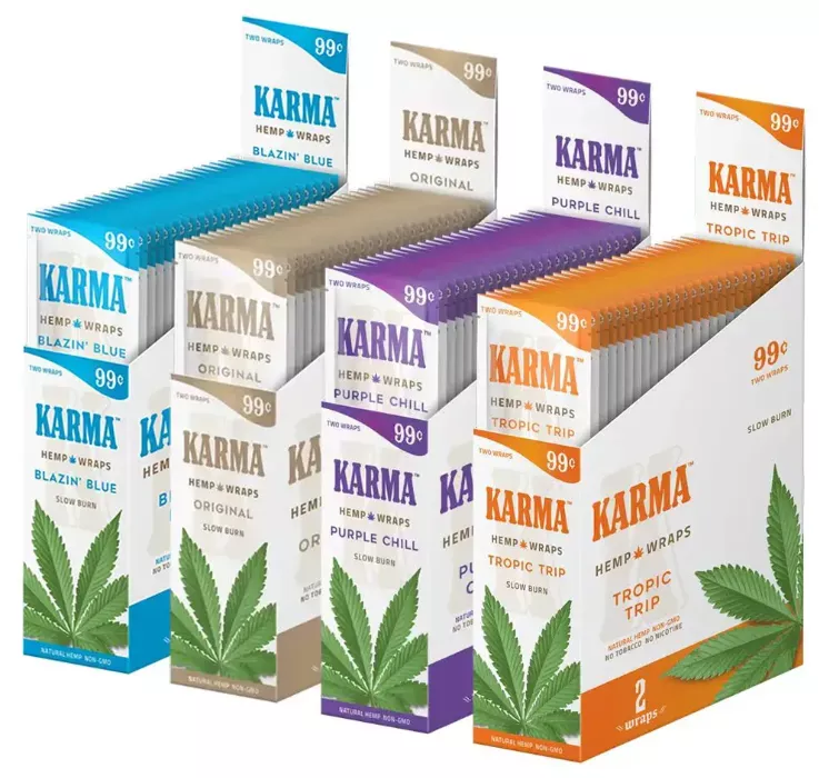 Zig Zag KARMA Hemp Wraps Packs of 2, 25 Packs/Box