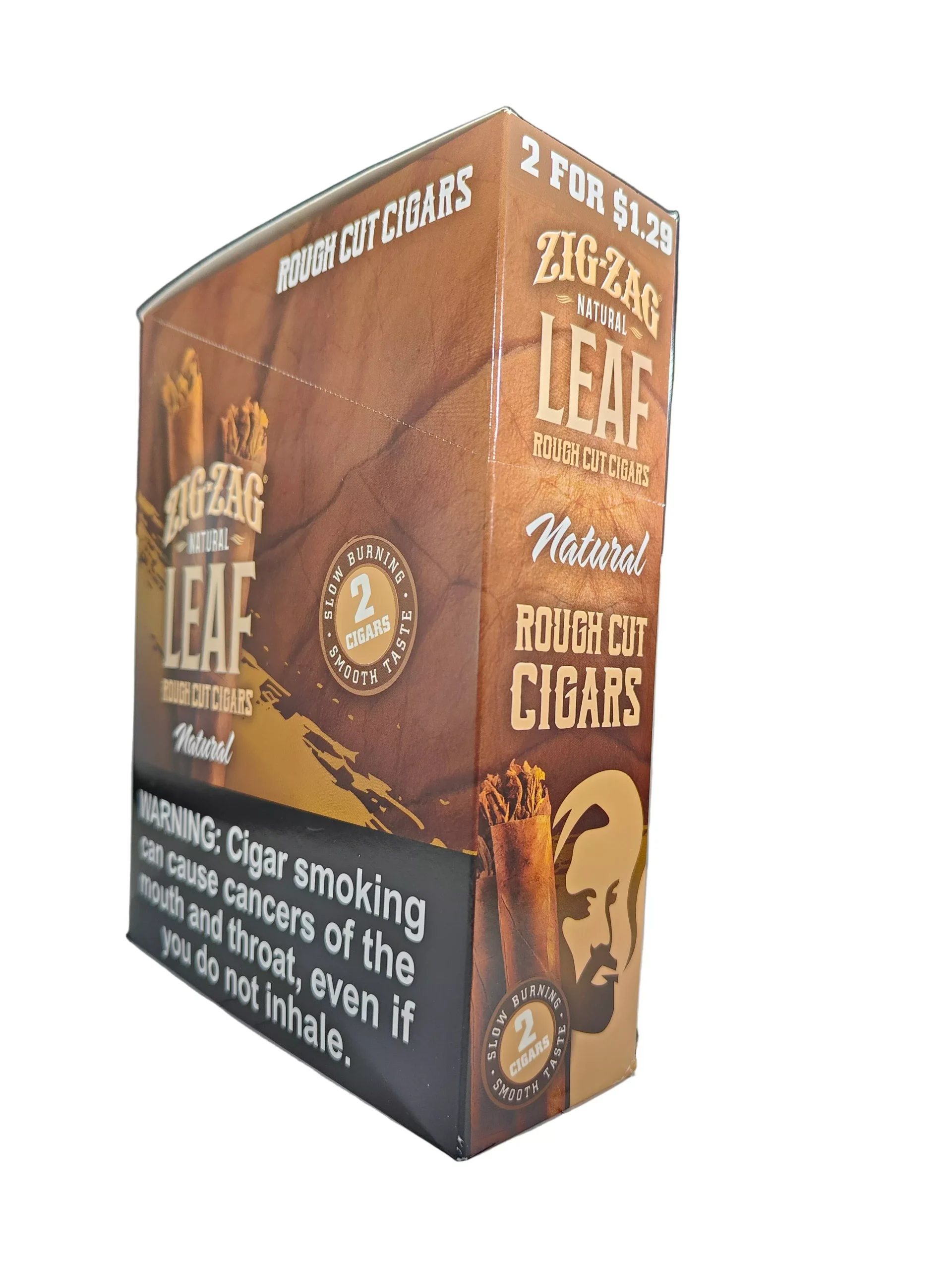 Zig-Zag Natural Leaf Rough Cut Cigars - 15 Count Box of 2 Packs
