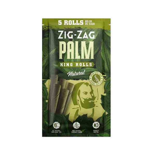 Zig-Zag Natural Palm King Rolls - 10 Pack Display