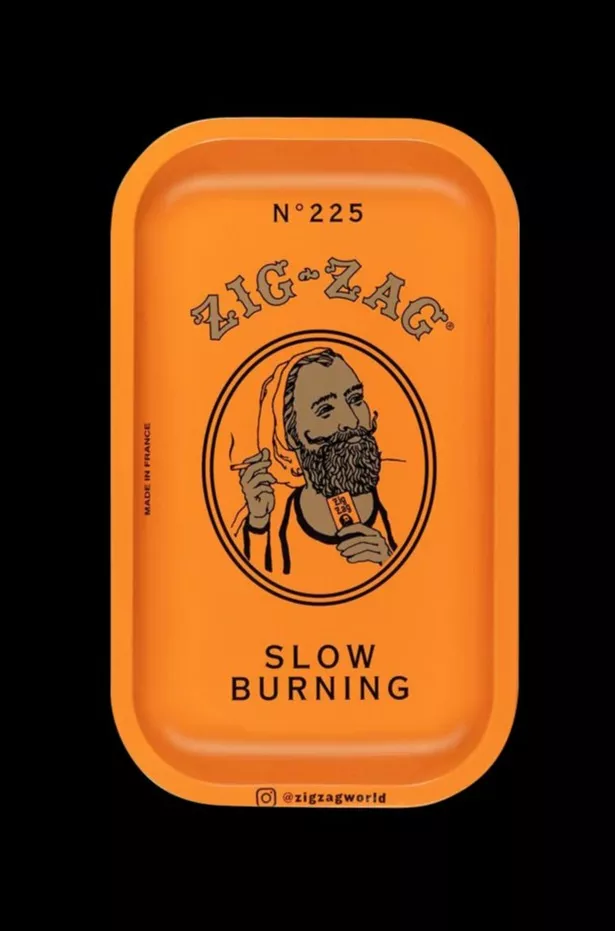 Zig Zag Small Metal Orange Rolling Tray