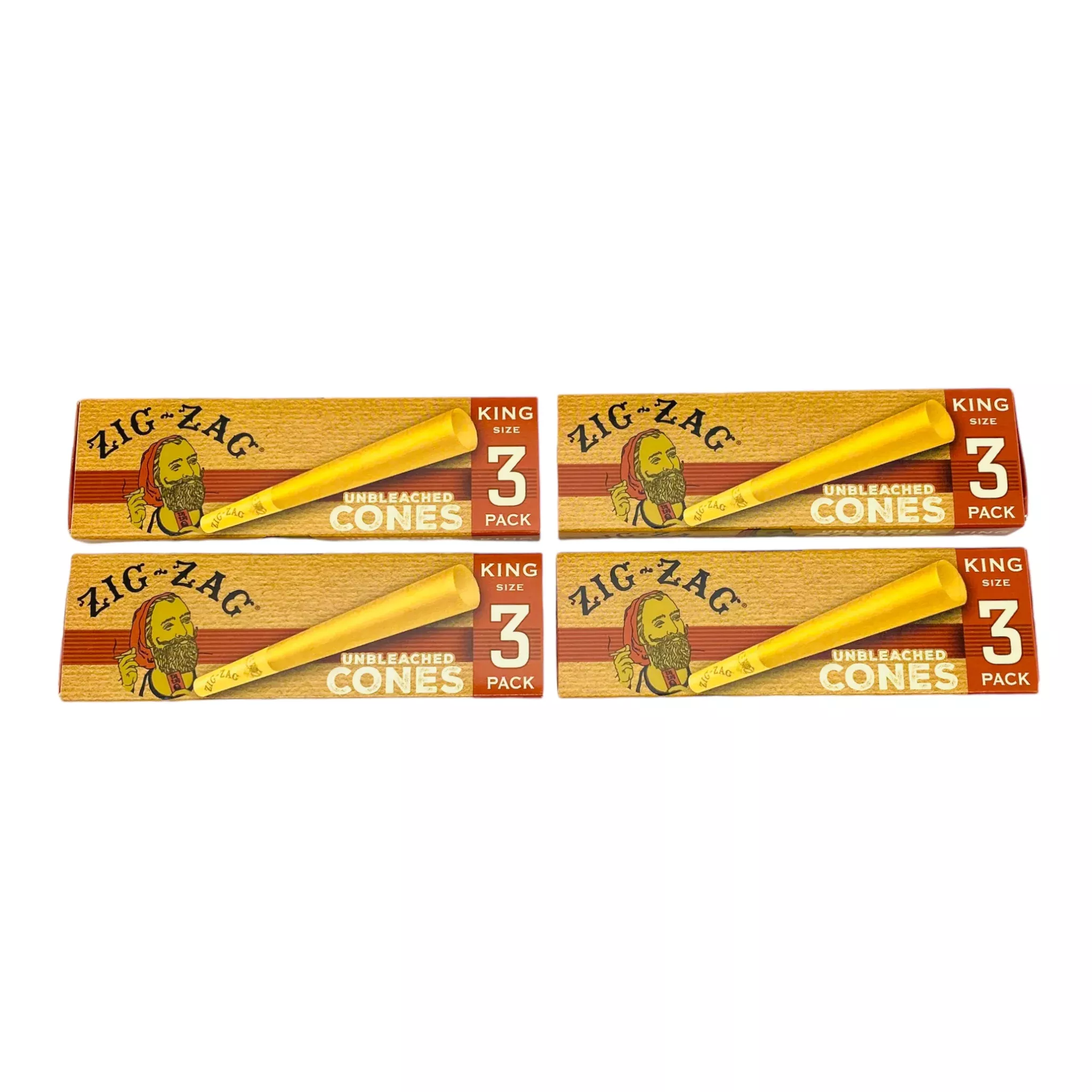 Zig-Zag Unbleached King Size Cones - 4 Packs