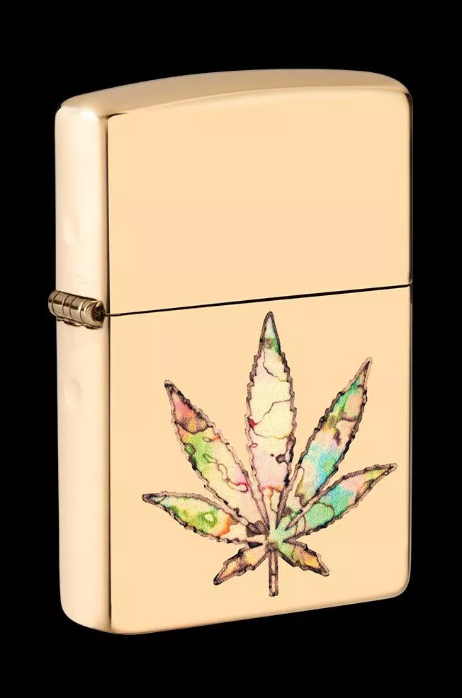 Zippo Brass Fusion Pot Leaf Windproof Lighter